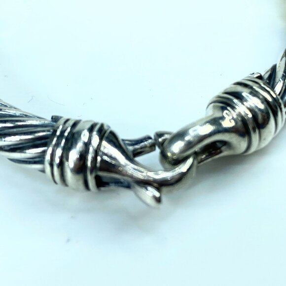 David Yurman Two-Tone Metro Cable Station Sterling 14K buckle bracelet JR9851 - Picture 6 of 8